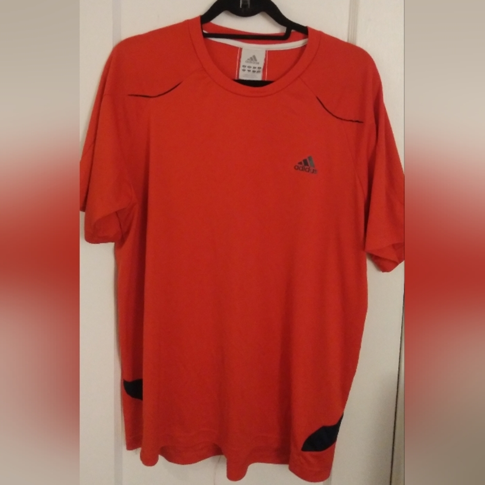 EUC Adidas Men's T-Shirt Gym Workout XL Red/Navy Blue